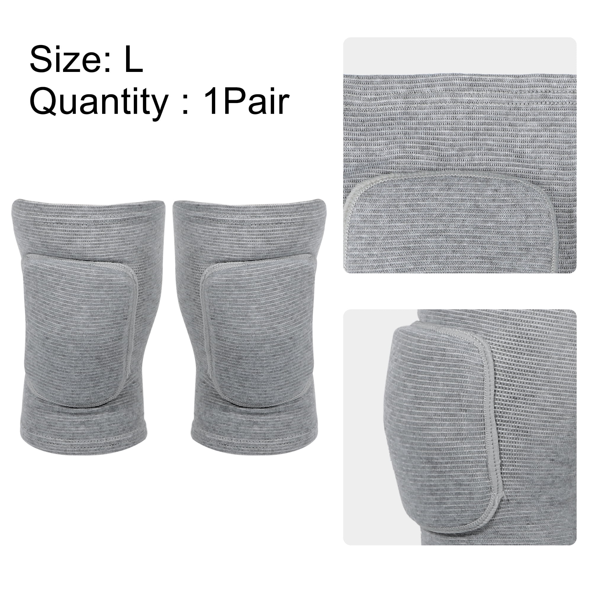 Unique Bargains 1 Pair Knee Brace Protection Sponge Knee Pads Knee Support Gray Size L