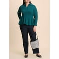 thumbnail image 3 of ELOQUII Women's Plus Size Peplum Zipper Sweater, 3 of 3