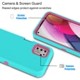 thumbnail image 4 of Moto G Stylus 2021 4G case, Takfox 3 in 1 Dual Layer Shockproof Drop Protection Outdoor Sports Tough Hybrid Bumper Rugged Rubber Cover Defend Matte Armor Phone Case Turquoise, 4 of 7