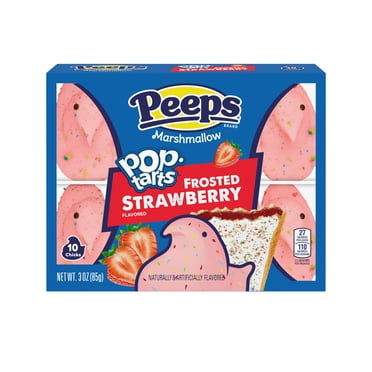 PEEPS, POP-TARTS Frosted Strawberry Flavored Marshmallow Chicks, Easter Candy, 10ct (3.0 oz)