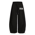 thumbnail image 3 of SJLDQY Sweatpants for Girls Trendy Graphic Baggy Pants Drawstring Waist Straight Leg Pants with Pockets, 3 of 5
