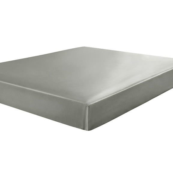 Unique Bargains 12" Large Pocket Satin Silk Fitted Sheet Full Grey