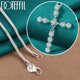thumbnail image 2 of Aoxiang-collar cruzado de Plata de Ley 925 con circonita AAA blanca, cadena de 18-30 pulgadas para mujer, joyería con dijes de boda a la moda, 2 of 2