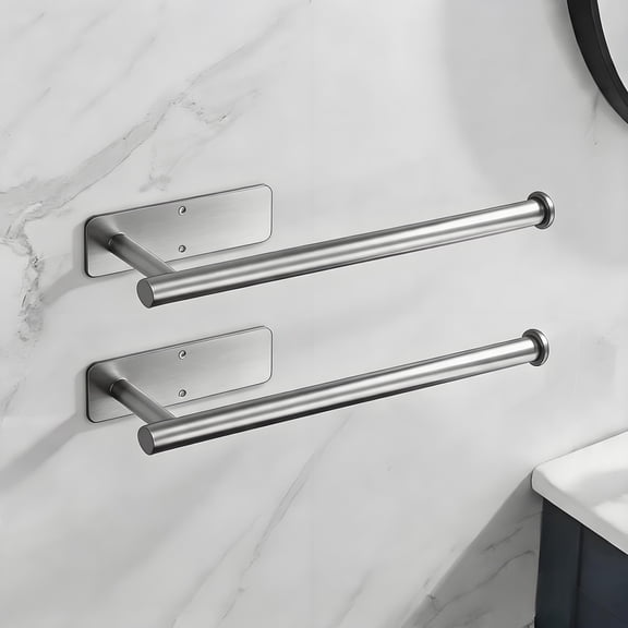 ASTOTSELL Silver Paper Towel Holder - Stainless Steel Self Adhesive Paper Towel Holder, for Kitchen, Bathroom, Sink, Pantry, Fridge, Cling Film, Foil Rolls  (2 Pcs)