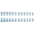 thumbnail image 5 of Medium Long Christmas Press on Nails 24Pcs, Blue Gradient Snowflake Glitter Spooky Fake Nails Set, Reusable False Nails for Holiday Party Daily Wear Women Girls, Christmas Nail Art, 5 of 9