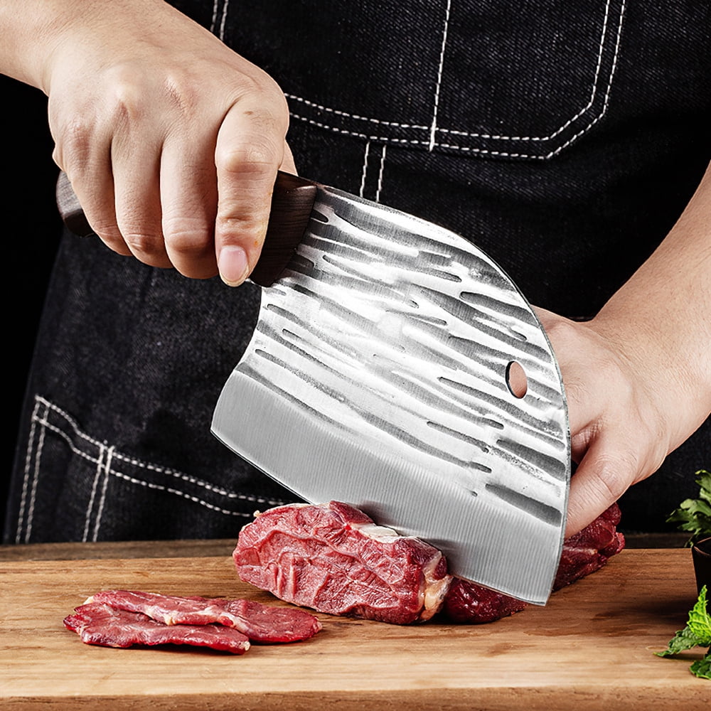 8PCS Butcher Knife Set, Hand Forged Chef Knife & Meat Cleaver Knife Set for Home, Outdoor Cooking, Camping