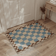 thumbnail image 4 of 2x7 Area Rugs for Hallway Machine Washable with Non Slip Backing, Low Pile Lightweight Indoor Runner Rug for Laundry Room, Bedroom, Bathroom, Entryway, Corridor, Checkerboard Pattern, Dusty Blue, 4 of 4