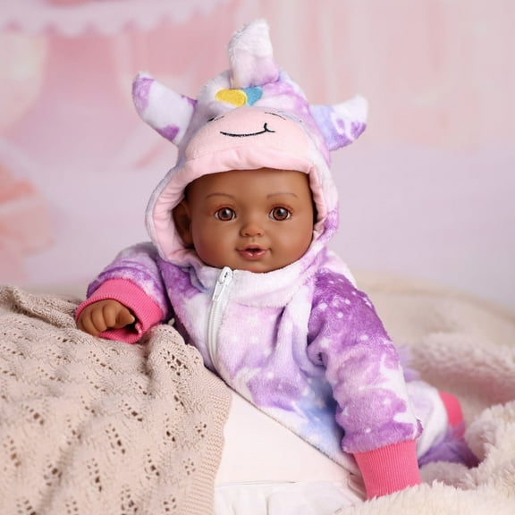 BABESIDE Black Baby Dolls, 17 Inch Cute Soft Body Baby Doll Real Life Baby Dolls with Accessories for 3  Year Old Girls Gifts, Pretend Play, Collection