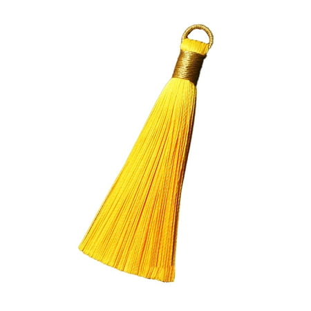 

Thinsont 8cm Tassel Jewelry Making Bookmark Hanging Fringe Pendant Portable Purse Dressing Decoration Crafting Handicraft Yellow