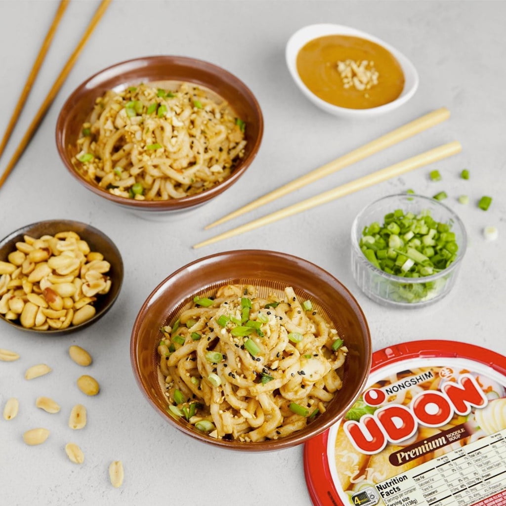 Nongshim Pre-Cooked Udon Savory Soy Premium Noodle Soup Bowl, 9.73oz x 6 Count, Shelf-Stable