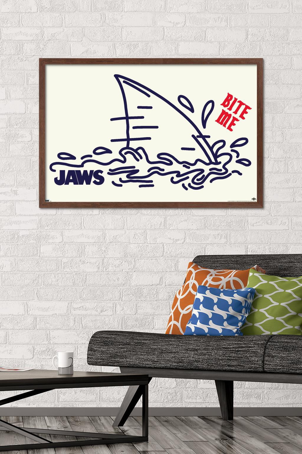 Jaws - Bite Me Wall Poster, 22.375" x 34", Framed