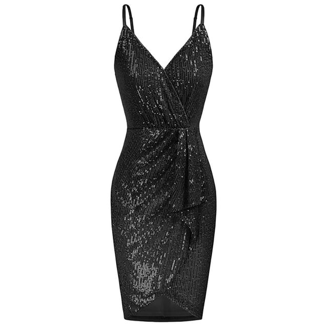 Vestido de fiesta vintage ajustado con escote en V y tirantes finos para mujer CL2098