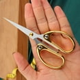 thumbnail image 1 of 5" Small Sewing Scissors All Purpose Scissors Stainless Steel Tip Shears DIY Tools Office Scissors for Home Office School Sewing Fabric Handcraft Craft Art Work Needlework Everyday Use Gold, 1 of 8