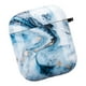 thumbnail image 3 of Protector de Auriculares Inalámbricos Funda protectora de TPU para Auriculares Funda Universal Compatible con AirPods 1/2 (Marmoleado Azul), 3 of 4