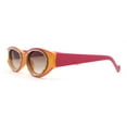 thumbnail image 3 of Womens Jewel Rhinestone Oval Glitter Concave Mid Temple Sunglasses Orange Fuchsia - Brown, 3 of 4