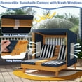 thumbnail image 6 of Costway Kids Double Chaise Lounge Patio Lounge Chair with Cup Holders & Awning Blue, 6 of 10