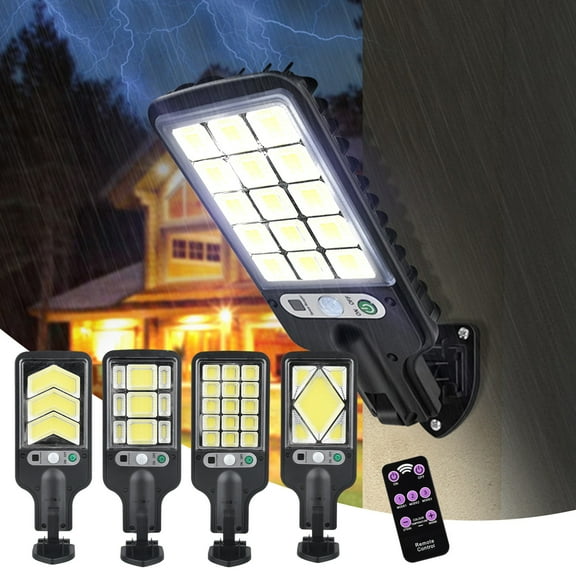 kkbbma under $5 Solar Street Lights Outdoor, Solar Light Waterproof with Remote Super Bright Solar Flood Light Dusk to Dawn, LED Solar Motion Sensor Lights for Outside, Yard, Garage