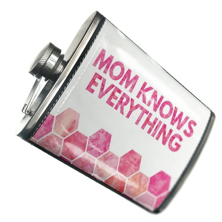 

NEONBLOND Flask Mom Knows Everything Mother s Day Watercolor Honeycomb Pink