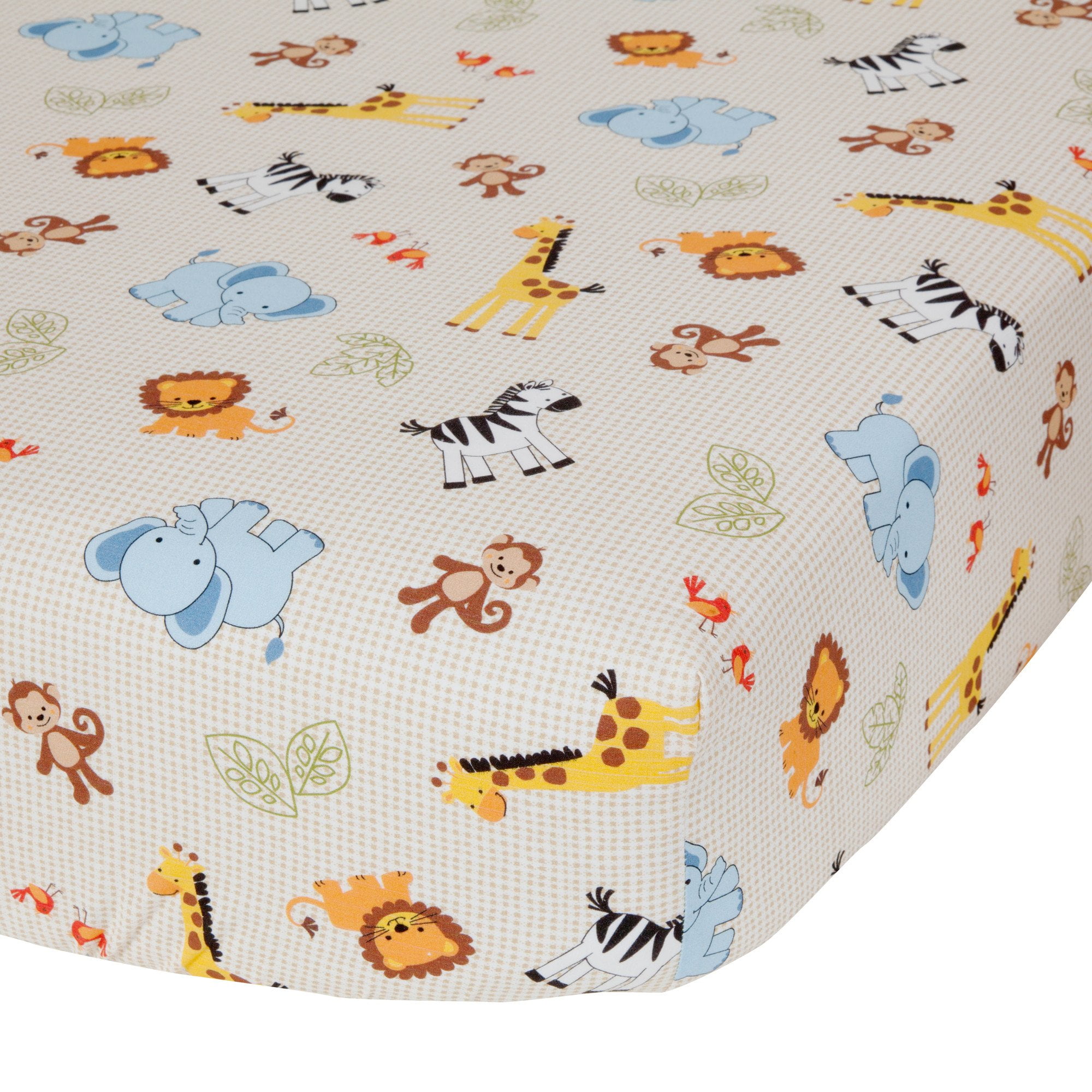 Lambs & Ivy Cotton-Polyester Blend Crib Sheets, Jungle Buddies