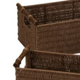 thumbnail image 3 of Household Essentials Decorative Woven Baskets Set of 3, Paper Rope with Wood Handles and Metal Frame, Small, Medium and Large, Brown, 3 of 4