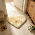 thumbnail image 2 of Byujiro Heart Shaped Fluffy Rug, Soft Plush Bedside Floor Mat for Bedroom Living Room, Non Slip Washable Carpet, 16 x 20 Inches, 2 of 7
