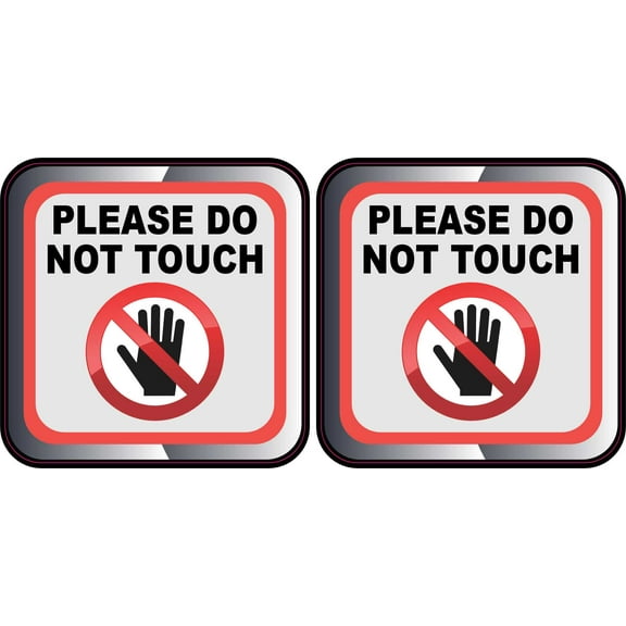 StickerTalk Please Do Not Touch Vinyl Stickers, 1 sheet of 2 stickers, 3 inches x 3 inches each