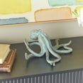 thumbnail image 2 of 12" x 4" Blue Polystone Distressed Patina Octopus Sculpture with Gold Foil Accents, by DecMode, 2 of 9