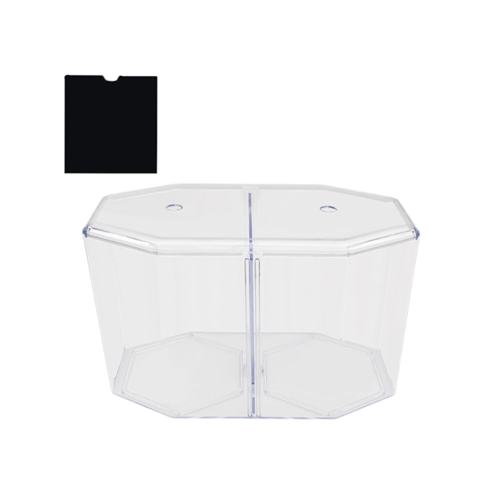 Bvdfgk Small Beta Aquarium Fish Tank Removable Dividers Incubator Transparent Stackable Betta Bowl Home Decoration for Shrimp Guppy Jellyfish