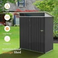 thumbnail image 4 of Sobaniilo 5x3x6FT Outdoor Storage Shed Clearance with Lockable Door Metal Garden Shed Steel Anti-Corrosion Storage House Waterproof Tool Shed (Dark Gray), 4 of 10