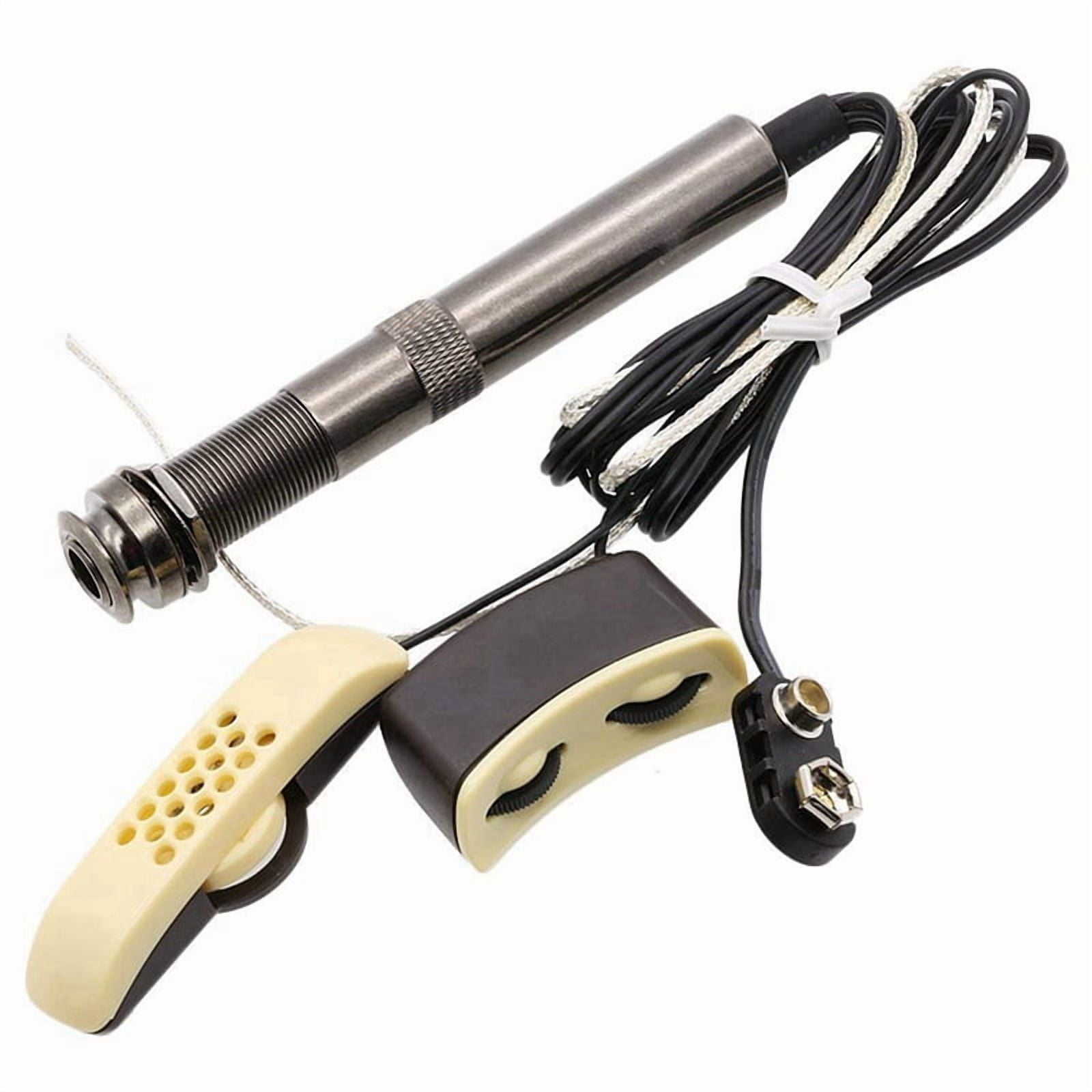 3X Guitar Pickup A-202 Guitar Equalizer Piezo Pickup Amplifier Tuner with 6.35Mm Output Jack (with Microphone)
