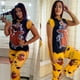 thumbnail image 2 of 2025 pijamas de personajes de dibujos animados para mujer, pantalones largos de manga corta estampados, conjunto de dos piezas, pijamas, ropa para el hogar, 2 of 4