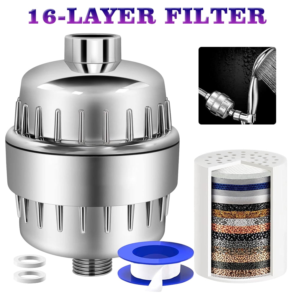 15 Layers of Filtration 10 Stages Shower Water Filter Remove Chlorine Heavy  Metals - Filtered Showers Head Soften for Hard Water