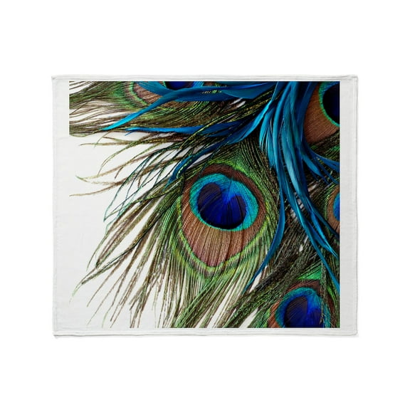 CafePress - Peacock Feathers Throw Blanket - Soft Fleece Throw Blanket, 50"x60" for All Ages