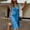 Blue, variant on Idoravan Summer Dresses for Women Clearance Women's Summer Solid Color V-neck Soft Comfortable Sleeveless Vest Dress