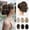 Chocolate Brown with Highlights, variant on 9" Short Ponytail Extension, Classic Loose Curly Wavy Claw Clip Pony tails Hair Extensions HP001 Hairpieces for Women