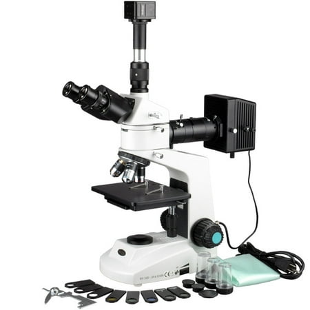 AmScope 50X-500X Metallurgical Microscope w Polarizing Features + 3MP Camera