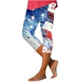thumbnail image 3 of QATAINLAV Womens 4th of July Capri Leggings American Flag Patriotic Pants High Waisted Workout Yoga Legging Cropped Trousers Blue M Ofertas Del Dia de Hoy Relampago, 3 of 6