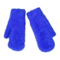 thumbnail image 1 of 1 Pair Women Gloves Solid Color Faux Rabbit Fur Autumn Winter Windproof Knitting Gloves Christmas Gift, 1 of 10