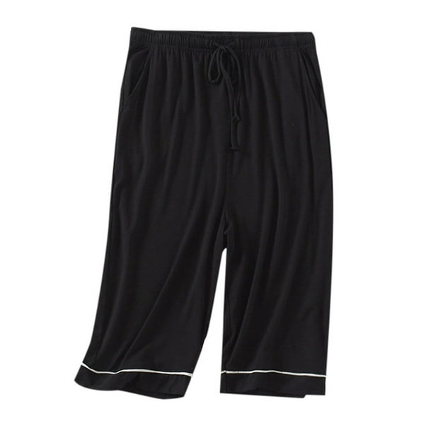 Pantalones cortos de pijama de verano para hombre: ropa de estar por casa holgada con cintura elástica, disponible en tallas grandes, S-XXXXXL