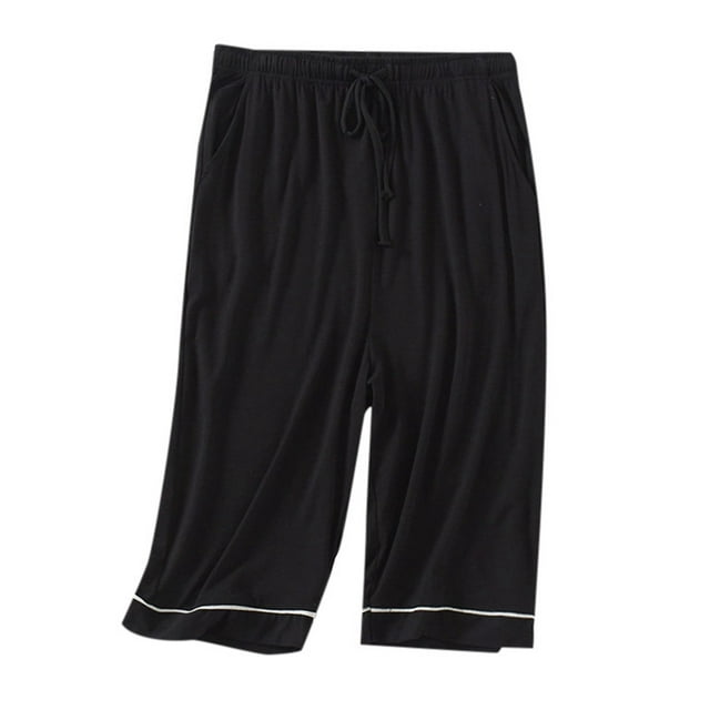 Pantalones cortos de pijama de verano para hombre: ropa de estar por casa holgada con cintura elástica, disponible en tallas grandes, S-XXXXXL