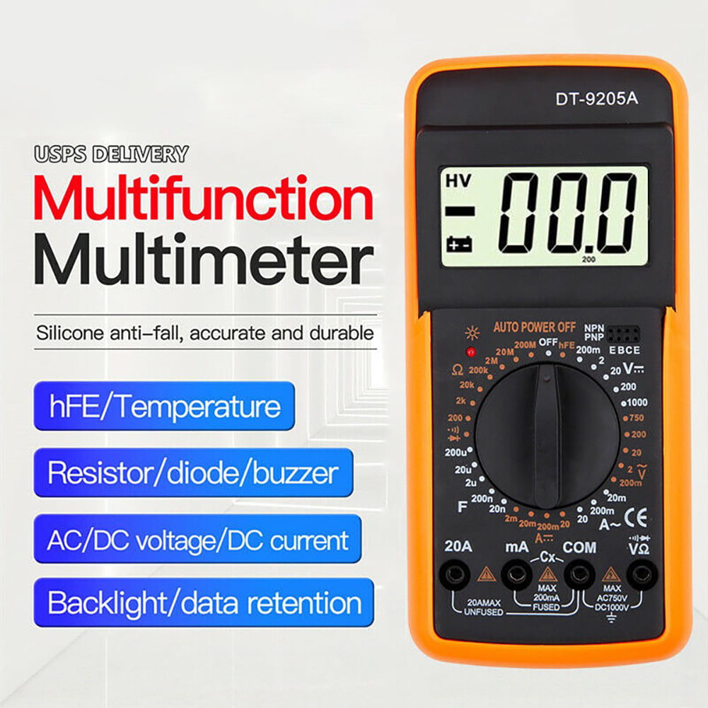 Battery LCD Digital Multimeter Voltmeter Ammeter AC DC OHM Tester Range Buzzer 