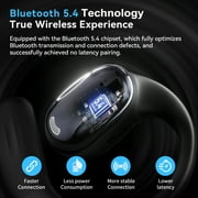 Open Ear Earbuds, Bluetooth 5.4 Wireless Earbuds with Earhooks, 70Hrs Playtime Bluetooth Earphones with LED Display Charging Case, Hifi Stereo Over Earbuds IP7 Waterproof for Sports, Running, Workout