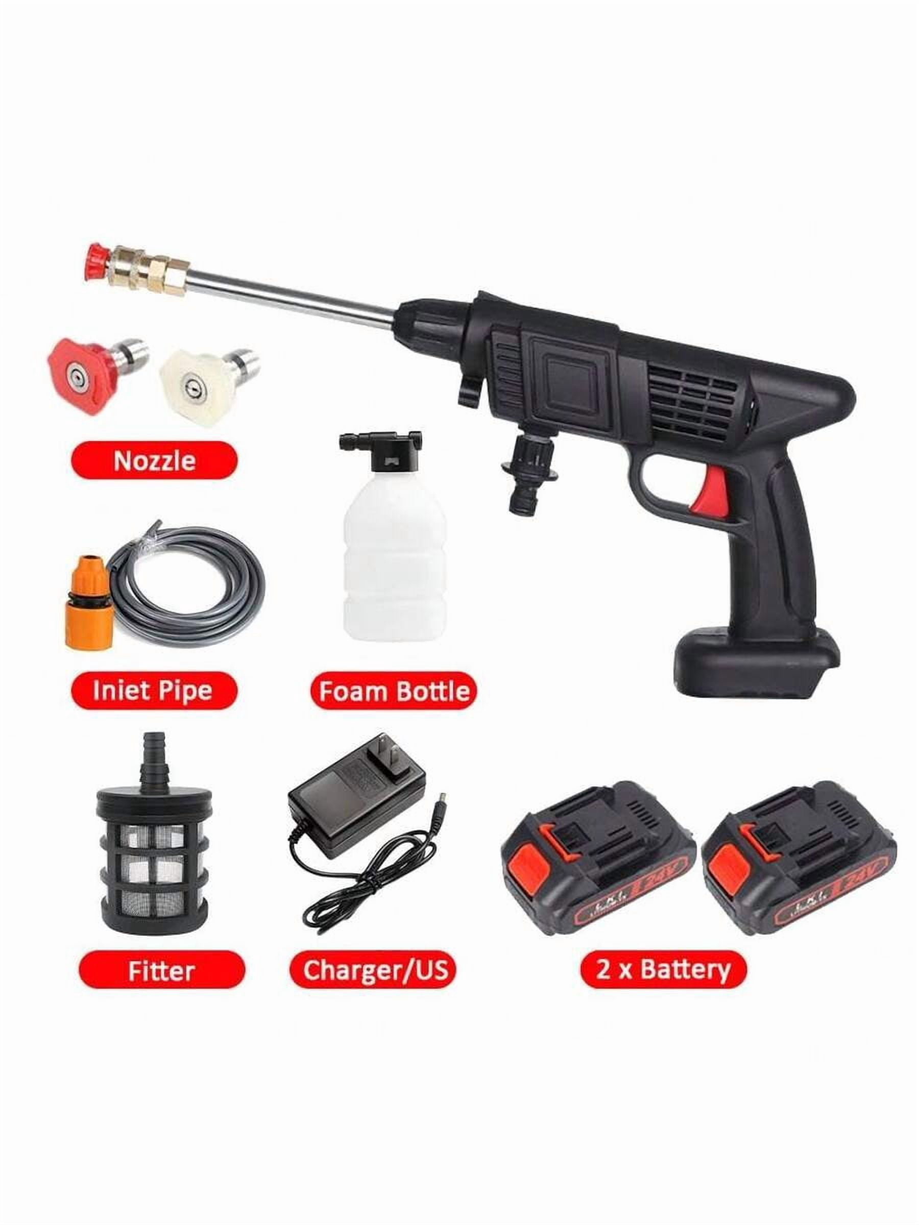 [Rechargeable Electric Cleaning Tool] Cordless High-Pressure Car Washer Gun- Portable Rechargeable Electric Cleaning Tool With 435PSI Water Gun, Foam Cannon