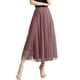 thumbnail image 2 of Gibobby faldas para mujer Falda de longitud media para mujer, falda de tul de cintura alta para fiesta de baile, traje de fiesta, medias faldas(Café, 80), 2 of 4