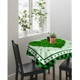 thumbnail image 3 of St.Patrick''s Day Love Shamrock 60x60inch Tablecloths for Square/Round Tables,Green Buffalo Plaid Parties Table Cloth Cotton Linens Covers for Kitchen Dinning Wedding,Wrinkle Resistant, 3 of 5