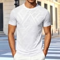 thumbnail image 5 of TKKCS Mens Slim Fit Crew Neck T Shirts- Lightweight Summer Casual Geometric Print Short Sleeve Basic Tees White Size 2XL, 5 of 6