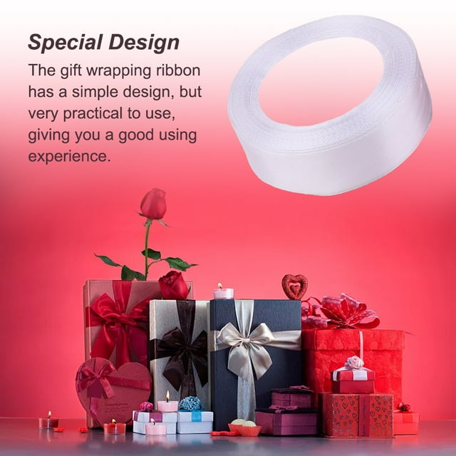 Gift Wrap Ribbon Wedding Decorations Clothes Making Supply DIY Craft Accessories Light-weight Polyester Ribbons for Ornaments White 01