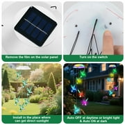 Solar Hummingbird Wind Chimes Changing Colors Outdoor Waterproof LED Solar Hanging Lights for Home Party Yard Garden Christmas Decoration