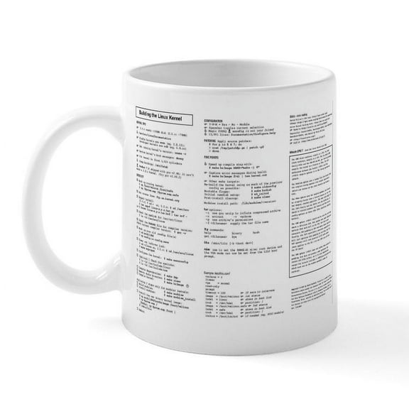 CafePress - Tasse Linux Refcard - 11 oz Ceramic Mug - Novelty Coffee Tea Cup
