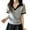 Gray, variant on Women's V Neck Collared Tops Colorblock Casual Trendy Tshirts Blouses Loose Fit Short Sleeve Summer Clothes (XL, White)